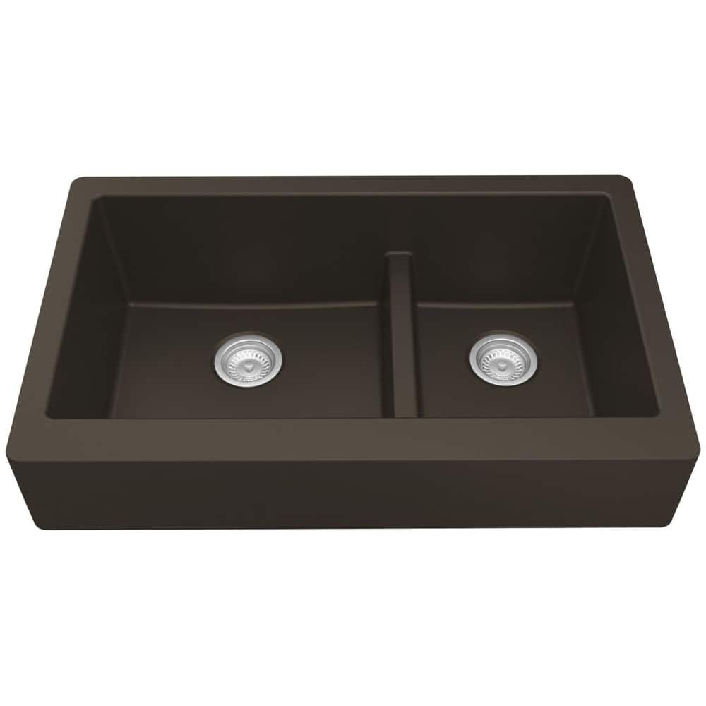 Karran USA QAR-760 Quartz QAR 34" Farmhouse Double Basin Quartz