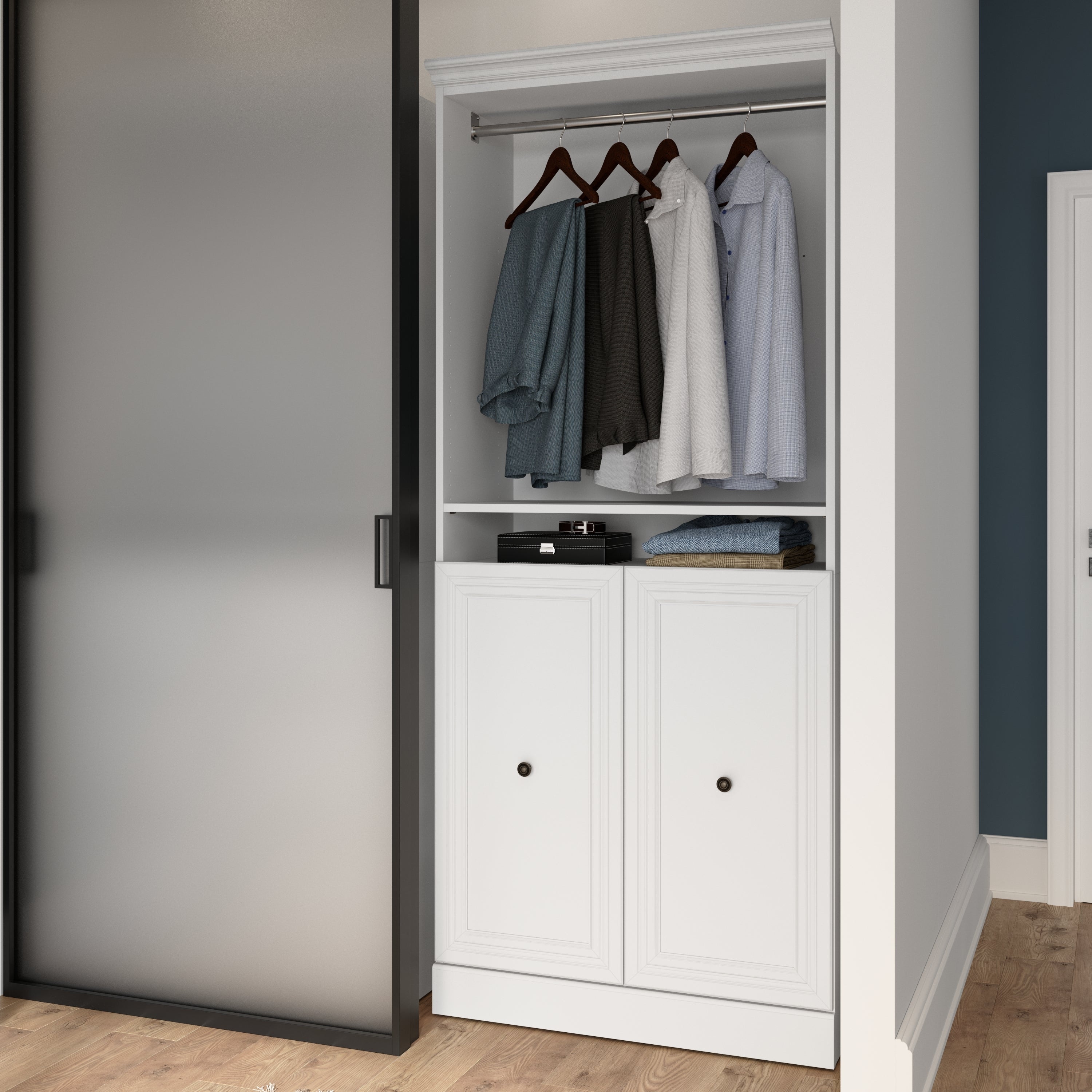 Bestar Versatile Space-Saving Murphy Bed and Closet Organizer with Drawers