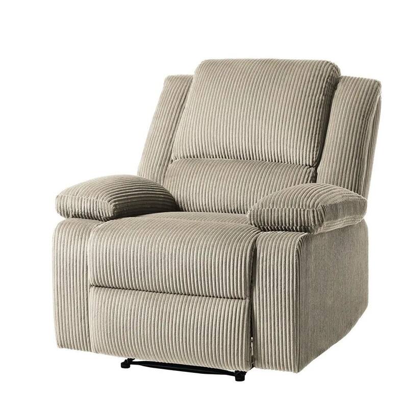 2 Piece Modern Corduroy Upholstery Push Back Manual Recliner Chair