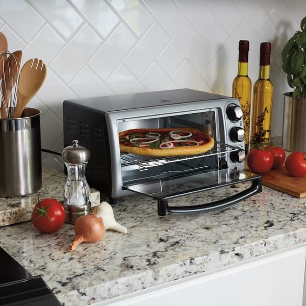 4-Slice Gray Toaster Oven