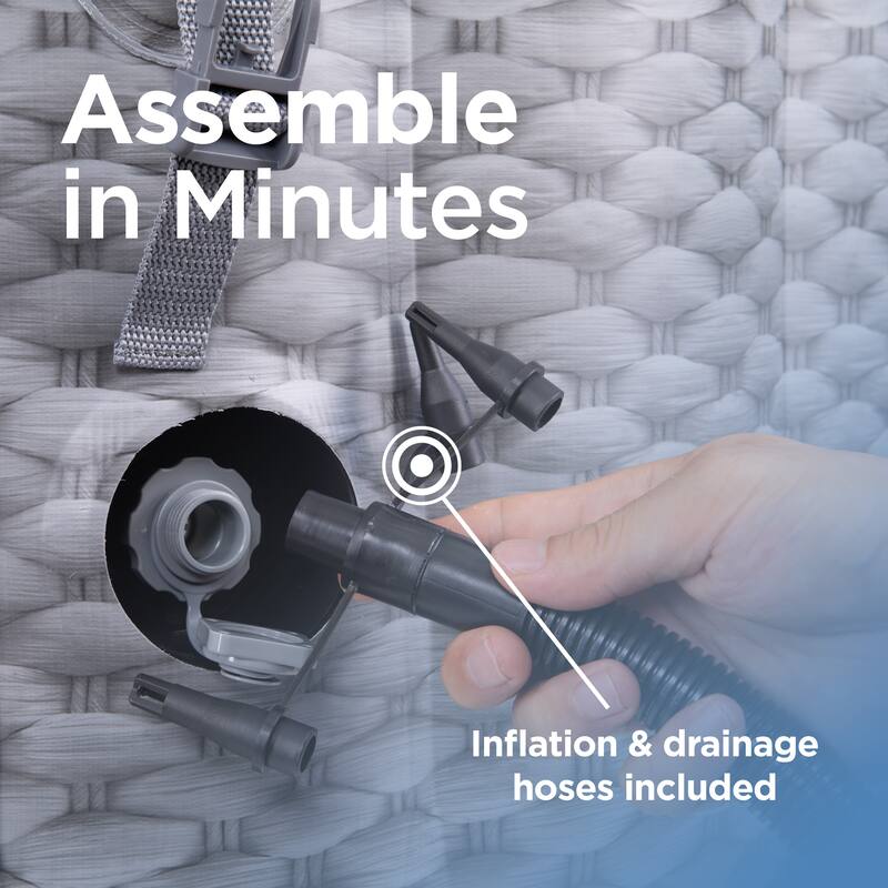 ALEKO Square Inflatable 6 prs Hot Tub Spa with Energy-saving Cover & Jets