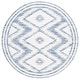preview thumbnail 35 of 36, SAFAVIEH Alamo Lineke Rustic Boho Rug 6'7" Round - Ivory/Blue - Round