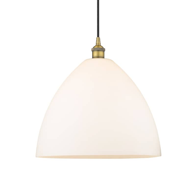 Innovations Lighting 616-1P-18-16 Edison Dome Pendant Edison Dome 16" - Brushed Brass / Matte White