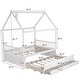 preview thumbnail 14 of 12, Maximized space,Full size Wooden House Bed with Trundle and 3 Storage Drawers，