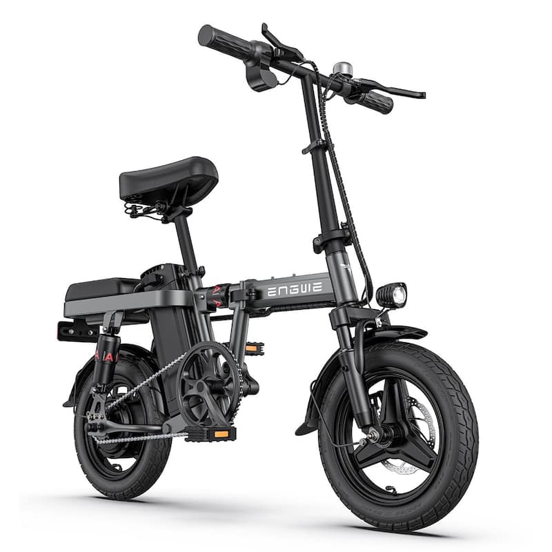 14 inch Front Shock Absorber Folding Electric Bicycle - Grey