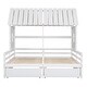 preview thumbnail 20 of 23, Twin Size House Platform Bed with 2-Drawers, Side by Side Design for Kids Room, Fun Roof Design & Space-Saving Storage, Grey