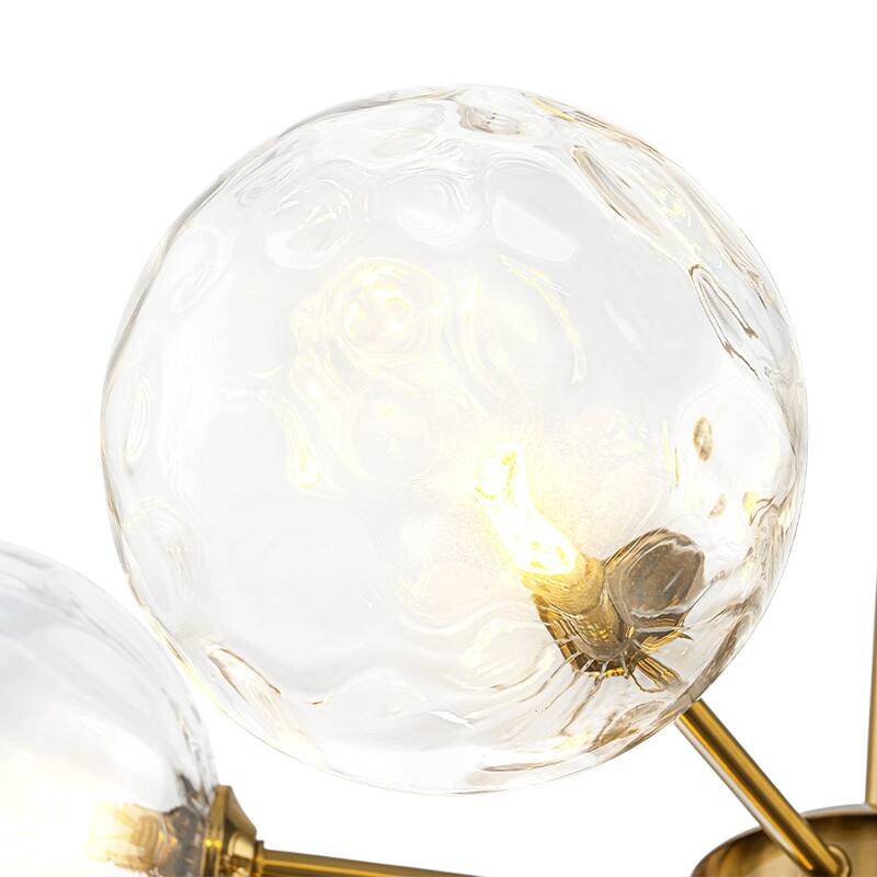 Contemporary 7-Light Clear Textured Glass Sputnik Chandelier - 25.2 in