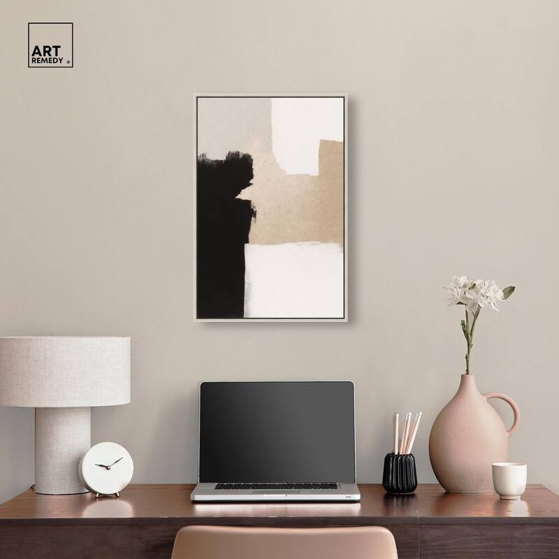 Beige and Black I Canvas by Art Remedy