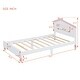 preview thumbnail 3 of 7, Kids Twin Bed Frame Wood Platform Bed with House-Shaped Headboard and Motion Activated Night Lights,White Pink