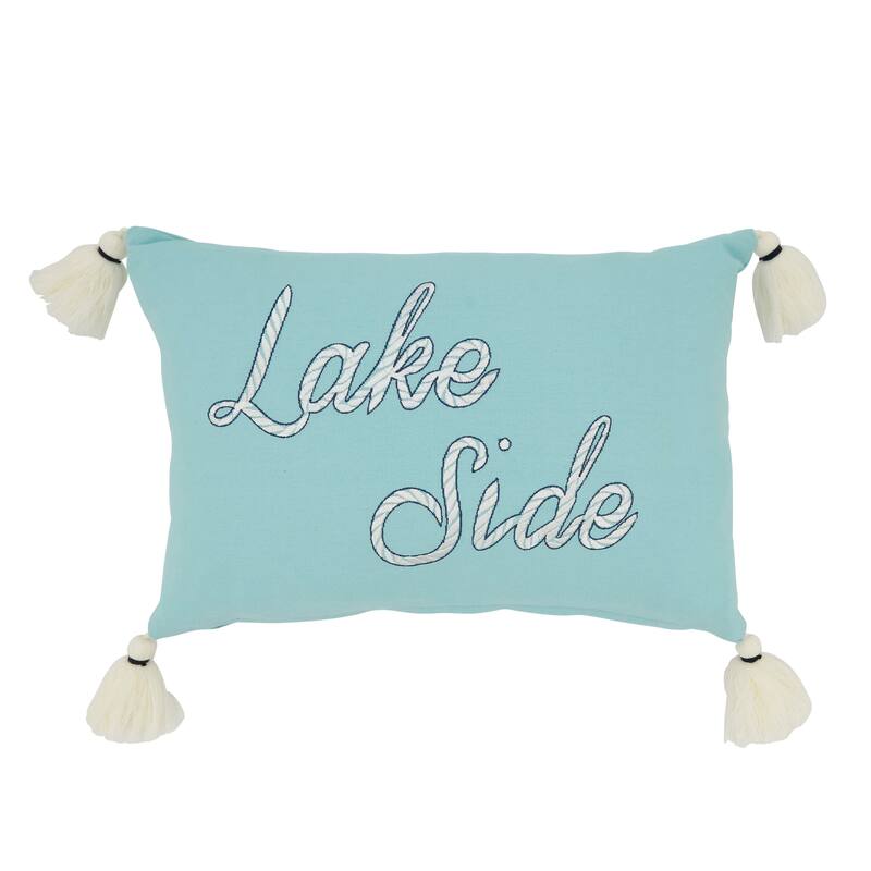 Lake Side Serenity Throw Pillow - 12"x18" - Cover Only - Light Blue