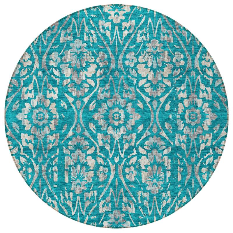 HomeRoots Floral Transitional Rectangle Outdoor Rug