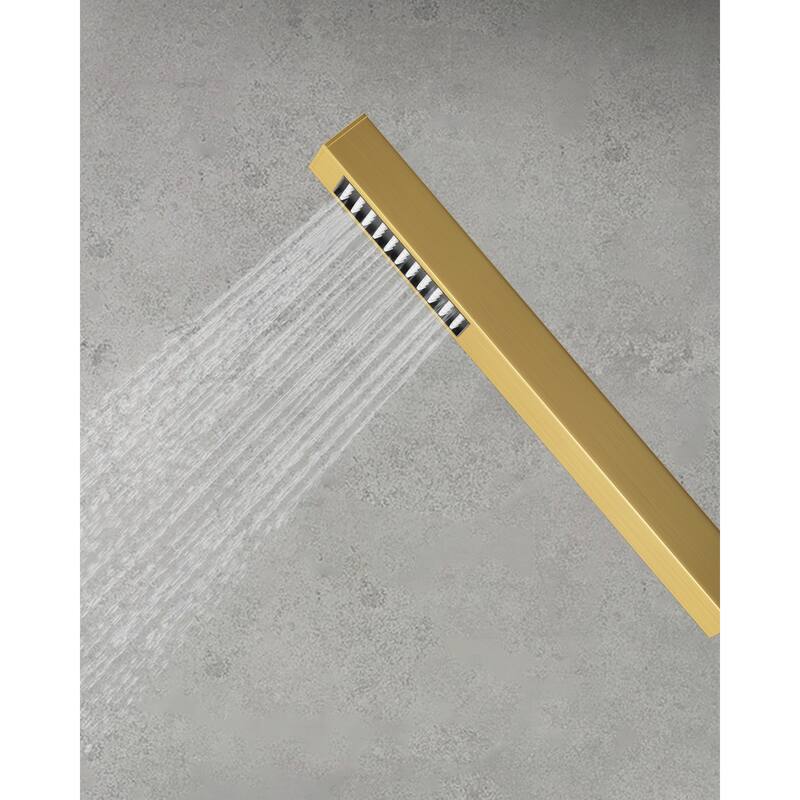 GRANDJOY Shower Faucet System with Tub Spout,10" Rainfall Shower Head with Handheld Spray