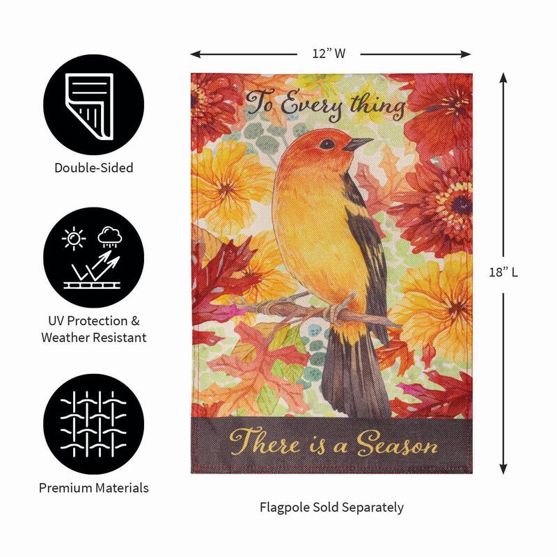 Changing Seasons Bird Burlap Garden Flag