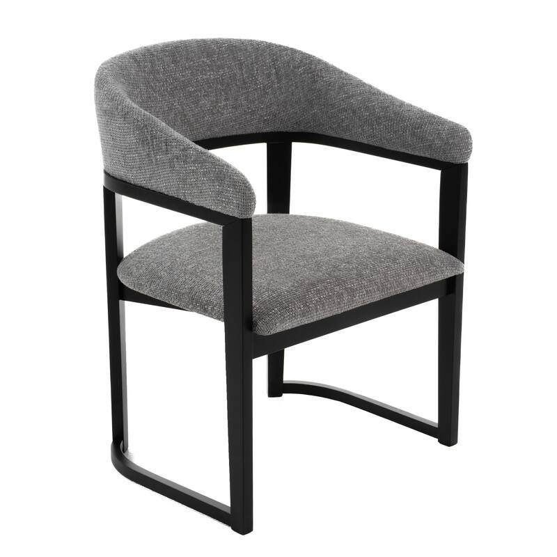 Modrest Maury Modern Grey Fabric & Black Dining Chair