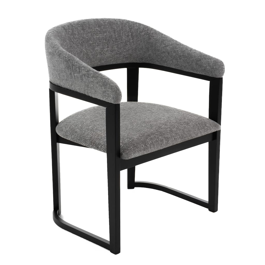 Modrest Maury Modern Grey Fabric & Black Dining Chair
