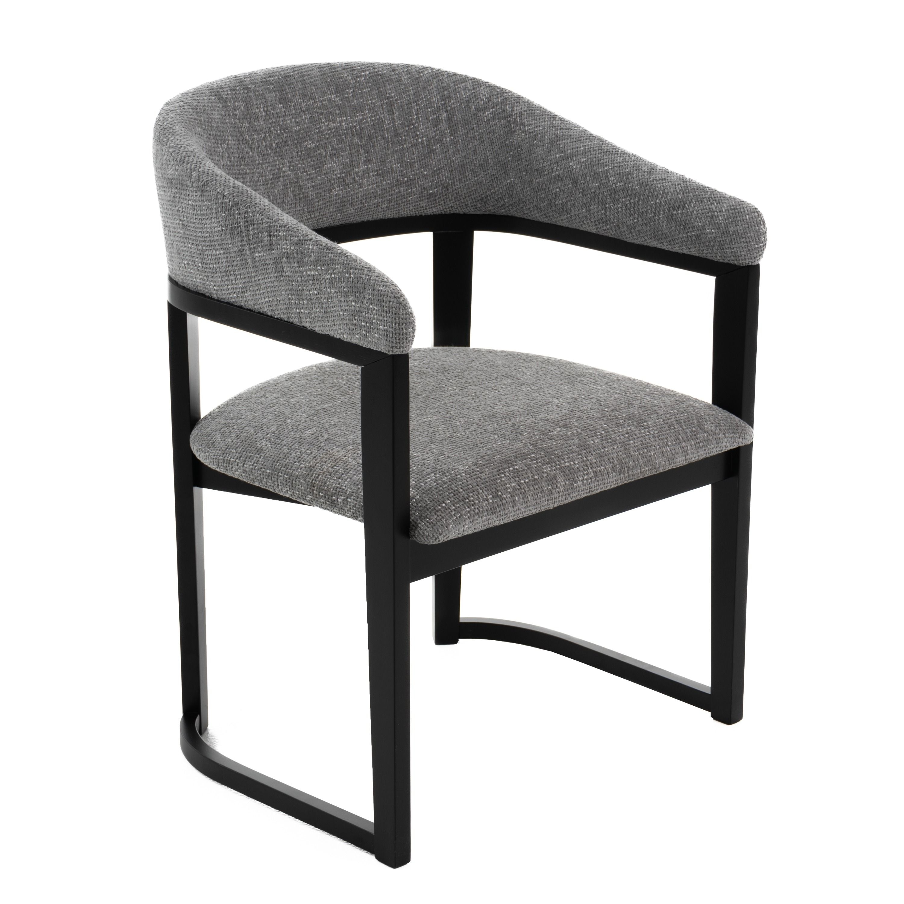 Modrest Maury Modern Grey Fabric & Black Dining Chair