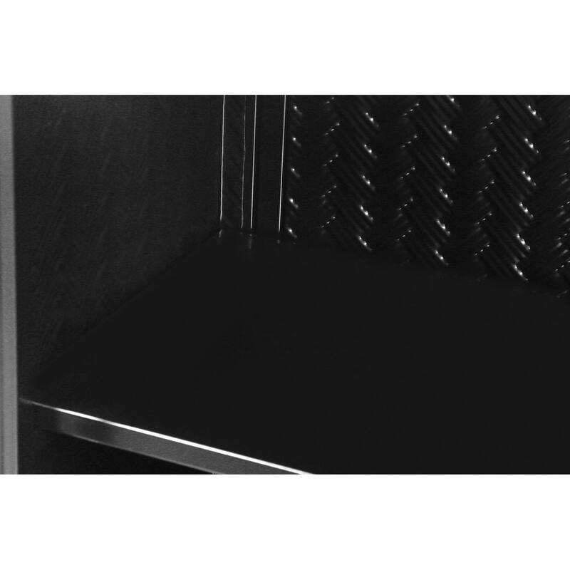 27.56" Modern Woven Pattern Glass Door Wall Cabinet - 3-Tier Storage for Living Room, Bathroom, Entryway & Dining Room