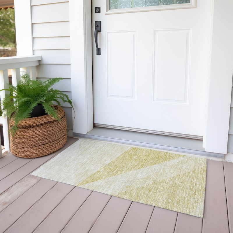 Machine Washable Indoor/ Outdoor Chantille Modern Prism Rug