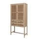 preview thumbnail 6 of 9, Woven Cane and Wood Cabinet - 33.5"L x 15.7"W x 66.9"H