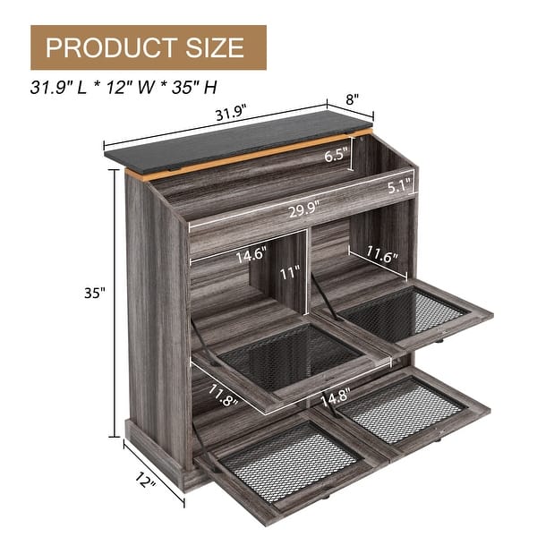 dimension image slide 2 of 4, Kitchen Storage Cabinet for Organizing Pantry Items, Spices, Potato, Vegetable