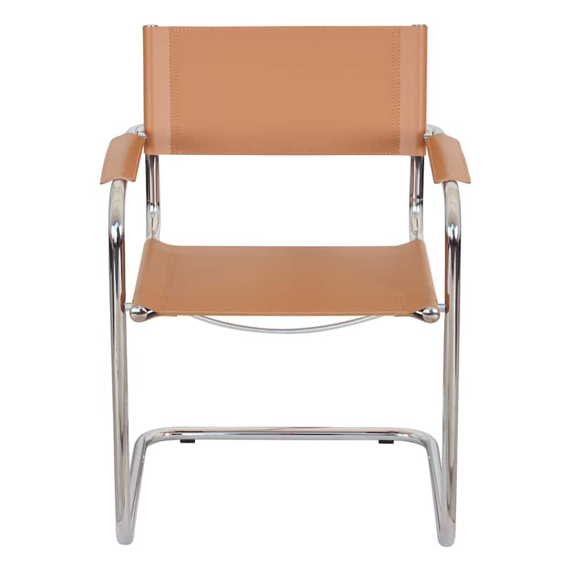 Breuer Chair Company Mart Stam Cantilever Armchair Arm Chair w/ Chrome Frame (Various Bonded Leather Colors)