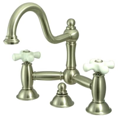 Elements Of Design Double Handle 8" Center Bridge Bathroom Faucet with