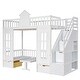 preview thumbnail 6 of 16, Twin-Over-Twin Bunk Bed with Changeable Table, Bunk Bed Turn into Upper Bed and Down Desk