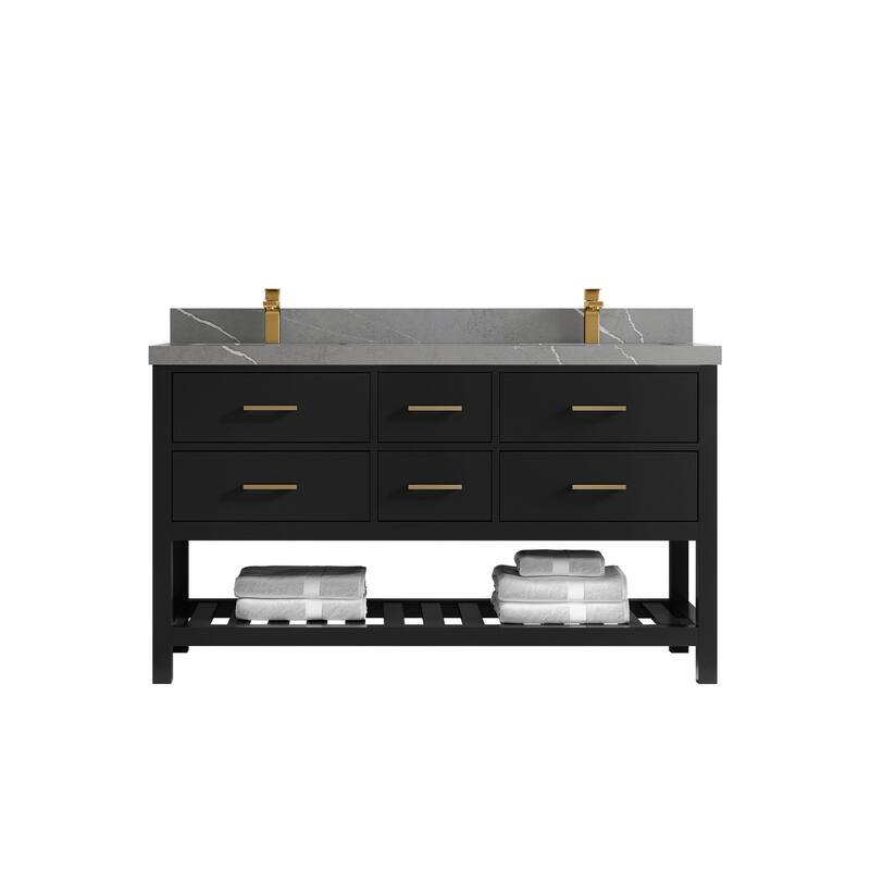 Willow Collections 60 in. W x 22 in. D Parker Double Sink Bathroom Vanity with Countertop