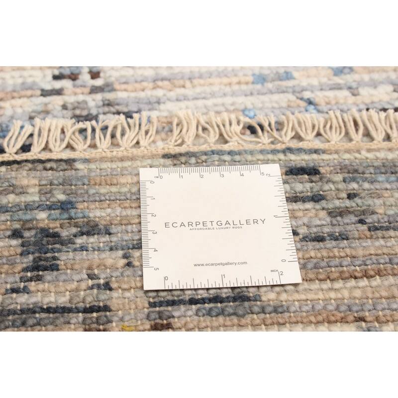 ECARPETGALLERY Hand-knotted Mystique Light Grey Wool Rug - 2'6 x 10'0