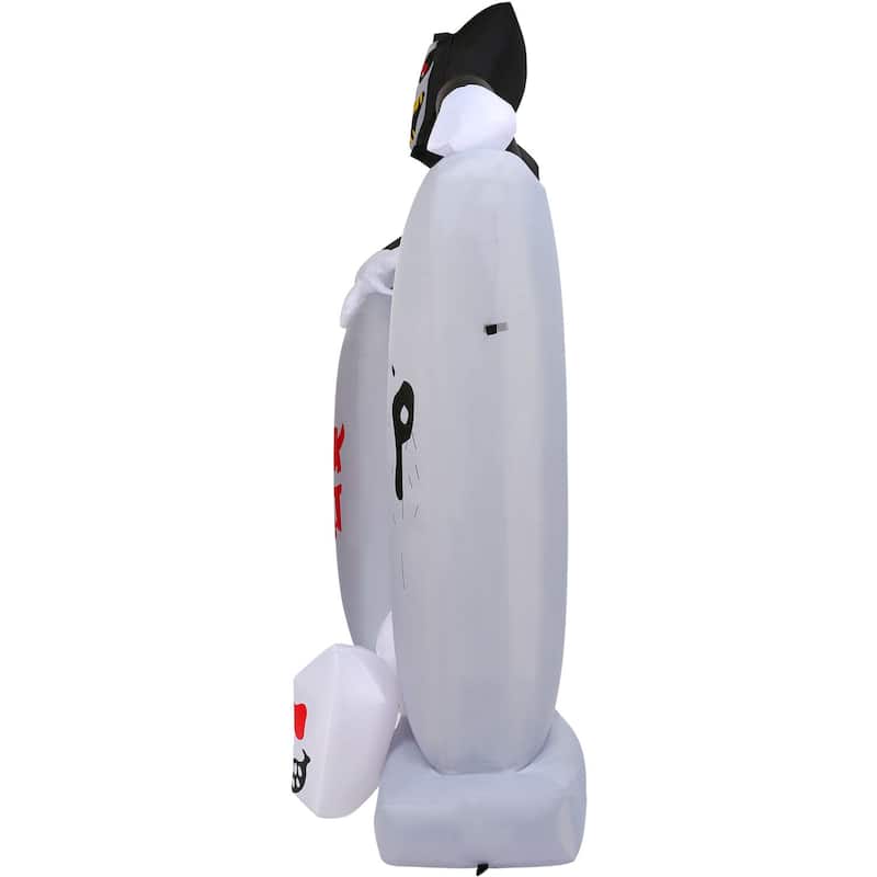 Haunted Hill Farm 8-ft. Prelit Inflatable Grim Reaper with Tombstone Arch