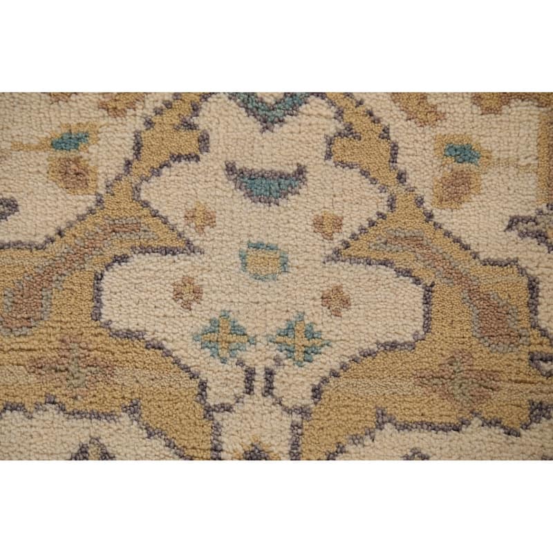 Oushak Oriental Runner Rug Hand-Knotted Floral Wool Carpet - 2'8" x 10'2"