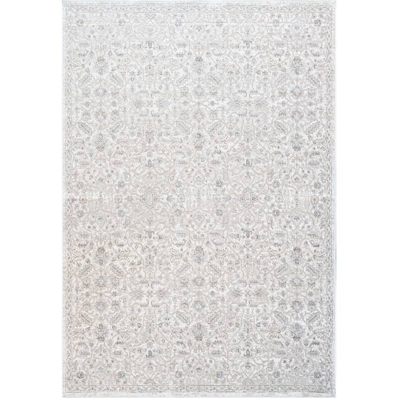 Eno Lyra Ivory, Gray, and Beige Viscose Area Rug - 2' x 6' Runner