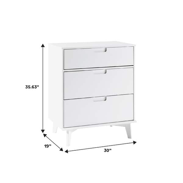 dimension image slide 3 of 6, Walker Edison Mid-Century Solid Pine 3-Drawer Storage Chest