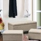 preview thumbnail 1 of 18, Adeco 3-Piece Linen Fabric Storage Ottoman Bench Lift Top Footstool Beige