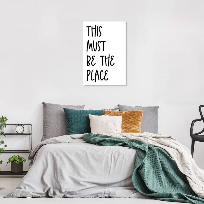 Wynwood Studio Canvas Typography and Quotes This Must be The Place Black and Wall Art Canvas Print - 24 x 16