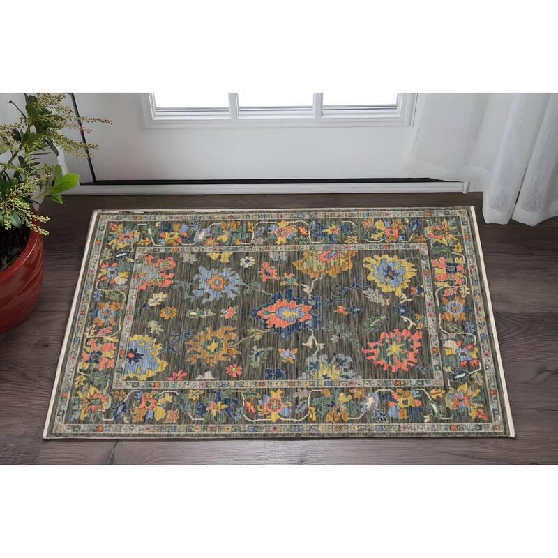 HomeRoots Oriental Traditional Rectangle Area Rug - 36.22 in. x 23.62 in.  x 0.32 in.