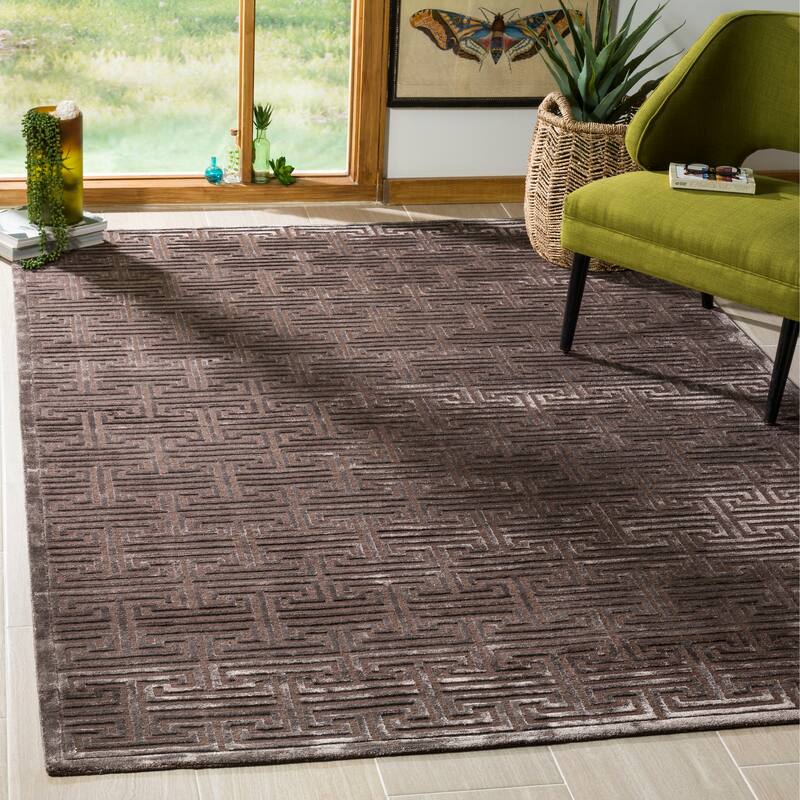SAFAVIEH Couture Hand-knotted Tibetan Donatella Modern Wool Rug - 10' x 14' - Brown