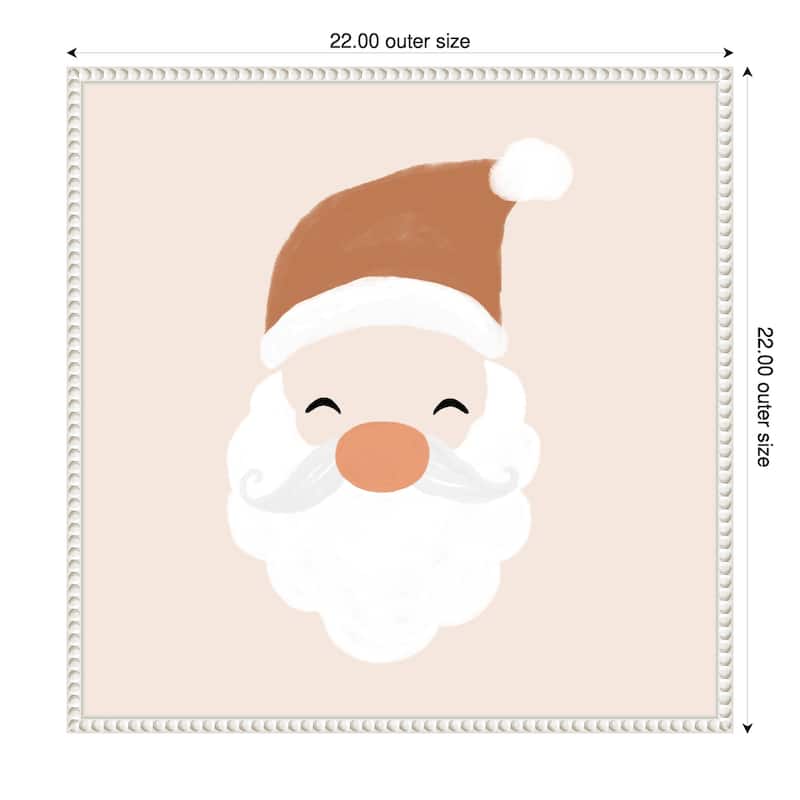 Santa by Orara Studio Framed Canvas Wall Art Print - Sylvie Beaded White - 22 x 22 in