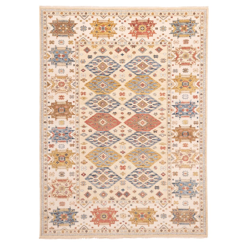 ECARPETGALLERY Hand-knotted Jules Sultane Light Khaki Wool Rug - 9'1 x 12'2