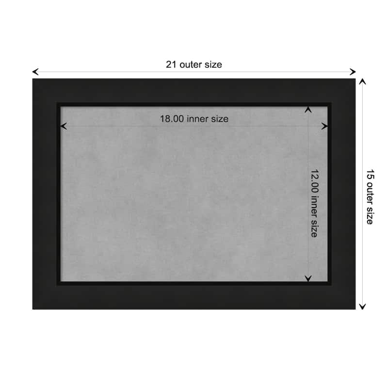 Amanti Art Midnight Black Narrow Framed Magnetic Board - Board Size 18x12