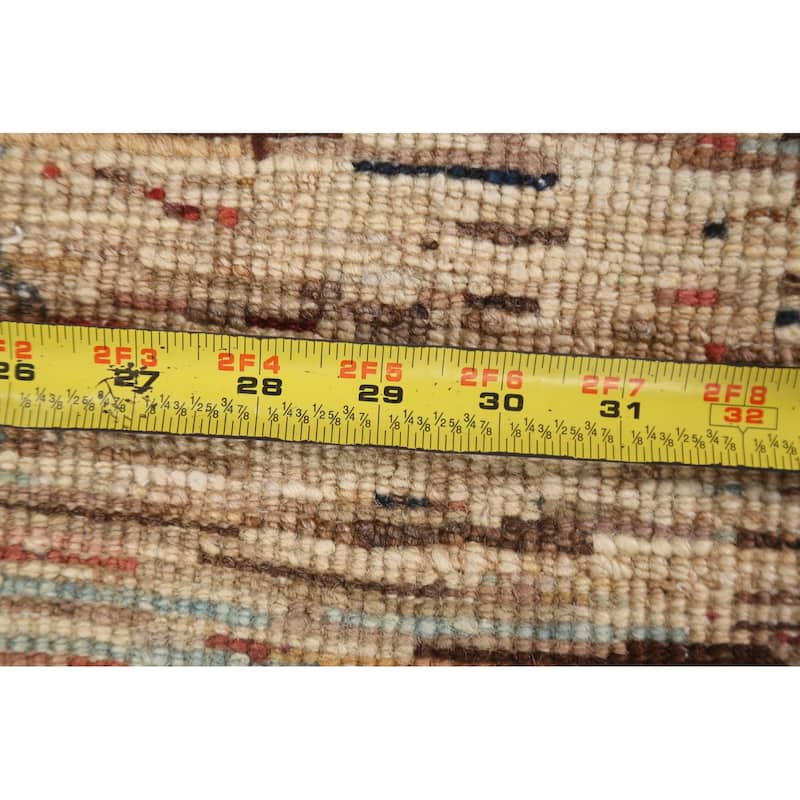 Modern Striped Gabbeh Kashkoli Area Rug Wool Hand-knotted Foyer Carpet - 2'10" x 3'10"
