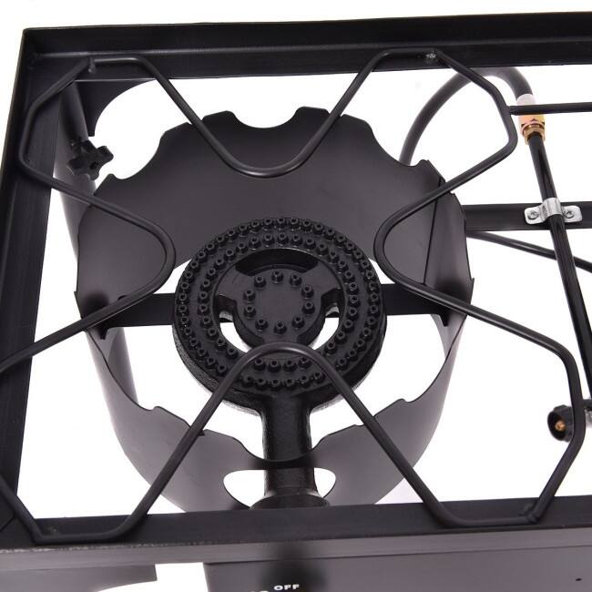 High-Performance 150,000 BTU Double Burner Outdoor Stove for BBQ and Grill - 31" x 16" x 28.5"