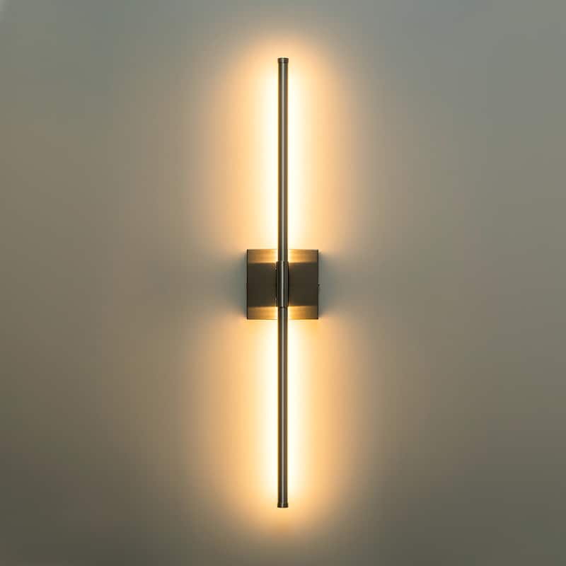 1-Light Modern Linear Aluminum Dimmable Integrated LED 3000K Warm Light Bathroom Vanity Lights for Mirror