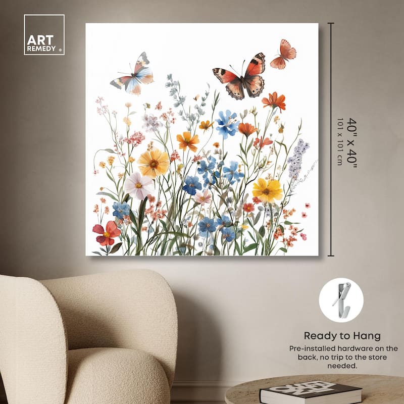 Garden of Fluttering Acrylic by Art Remedy, Ready to Hang