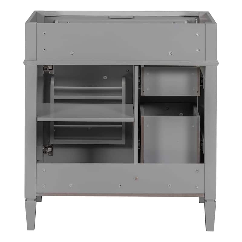 30'' Bathroom Vanity without Top Sink, Modern Bathroom Storage Cabinet with 2 Drawers and a Tip-out Drawer (NOT INCLUDE BASIN)