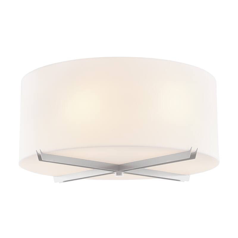 EVOLV Acryluxe Crossbar 24-inch Close-to-Ceiling Drum with Opal Acrylic - Brushed Nickel