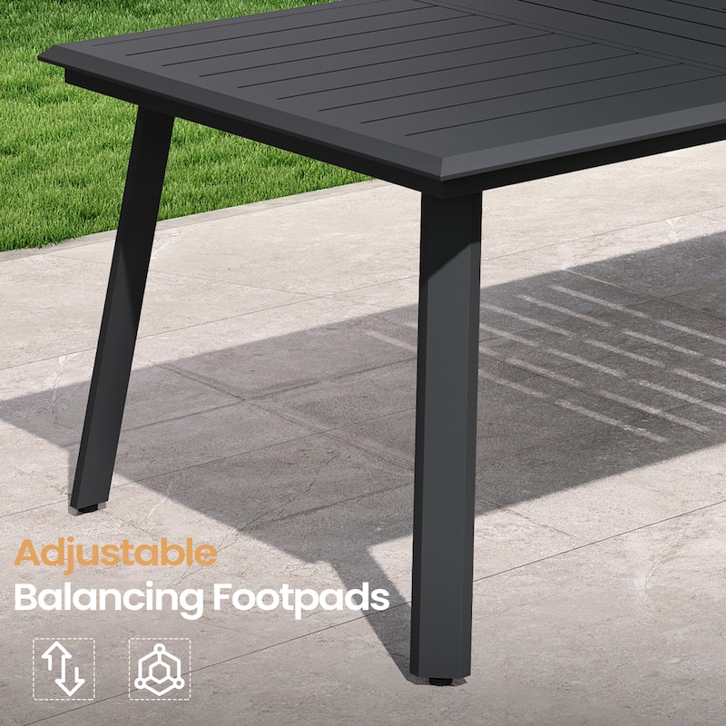 VredHom Outdoor Aluminum Dining Table with Umbrella Hole