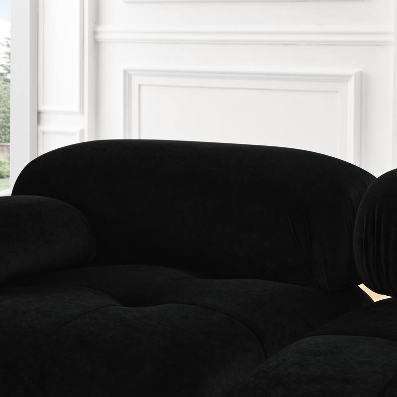 93'' Modular L-Shaped 4 Seat Sectional Sofa with Reversible Ottoman, Button Tufted Design and Comfortable Cushions