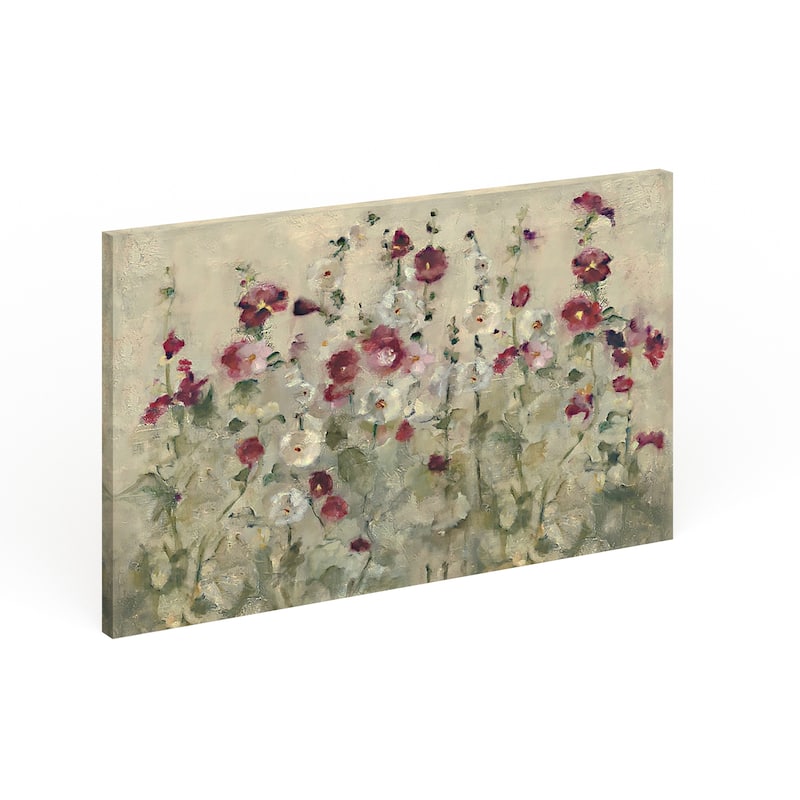 iCanvas "Hollyhocks Row Cool" by Cheri Blum Canvas Print - 26x40x1.5