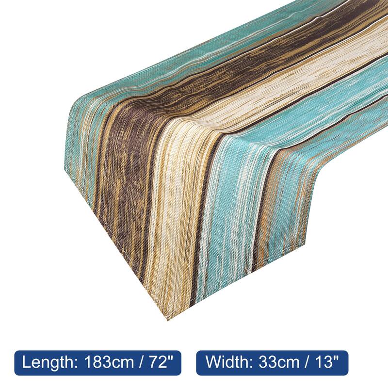 Table Runner 72" x 13", Retro Table Runner, Green & Blue - Green & Blue - Green & Blue